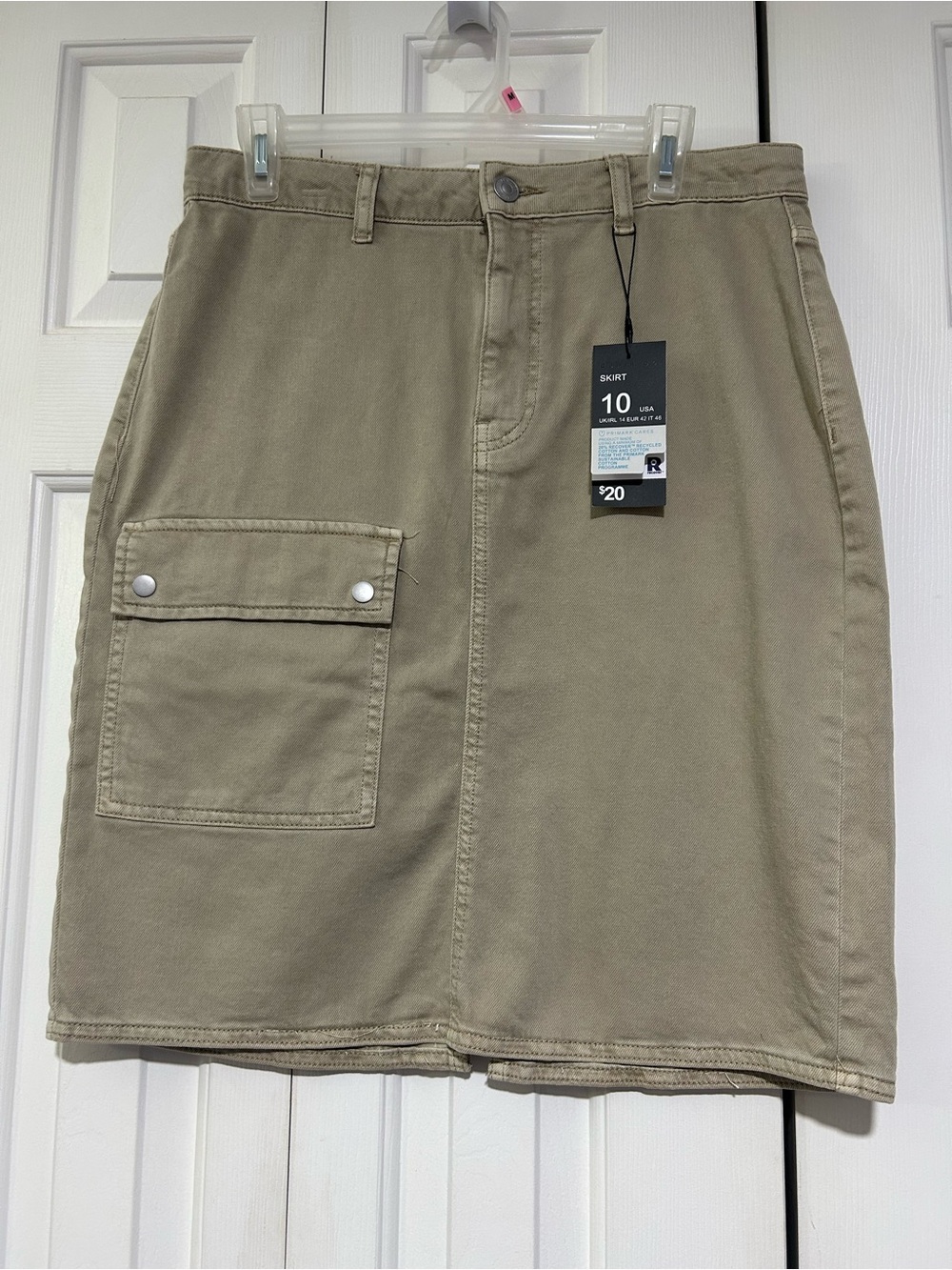 Khaki cargo skirt